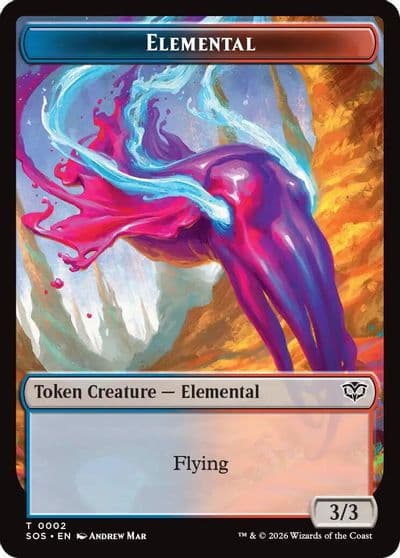 Elemental 0002 Treasure Double Sided Token Secrets of Strixhaven Magic card