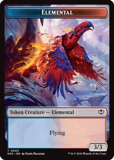 Elemental 0003 Treasure Double Sided Token Secrets of Strixhaven Magic card