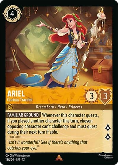 Ariel Curious Traveler Wilds Unknown Lorcana card