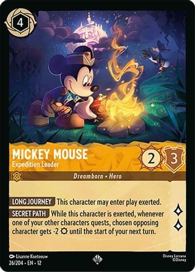 Mickey Mouse Expedition Leader Wilds Unknown Lorcana card