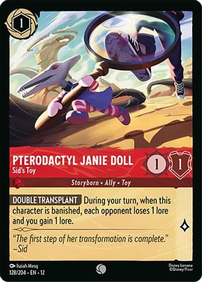 Pterodactyl Janie Doll Sids Toy Wilds Unknown Lorcana card