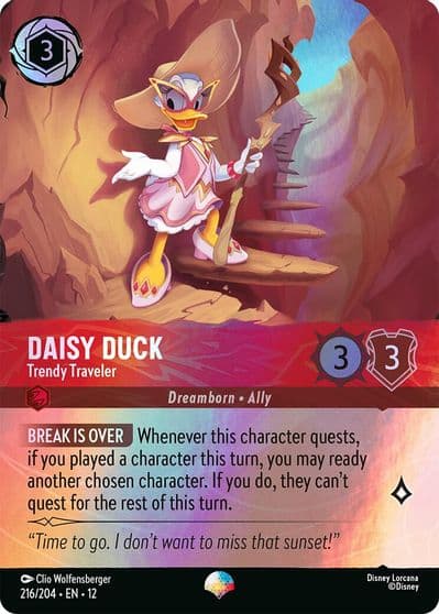 Daisy Duck Trendy Traveler Epic Wilds Unknown Lorcana card