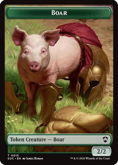 Boar Frog Lizard Double Sided Token Commander: Secrets of Strixhaven Magic card