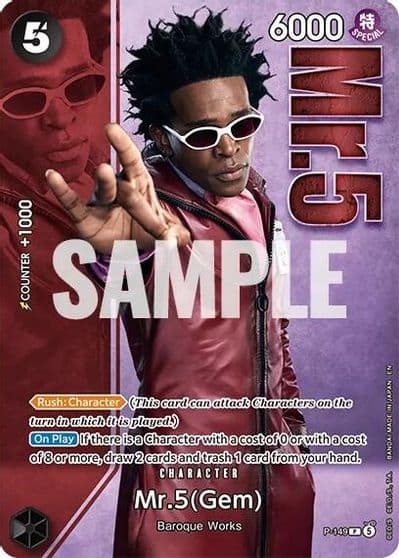 Mr5 Gem P 149 Premium Card Collection Live Action Edition Vol2 Baroque Works One Piece Promotion Cards One Piece card