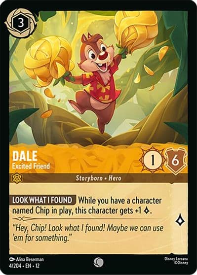 Dale Excited Friend Wilds Unknown Lorcana card