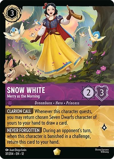 Snow White Merry as the Morning Foil Wilds Unknown Lorcana card