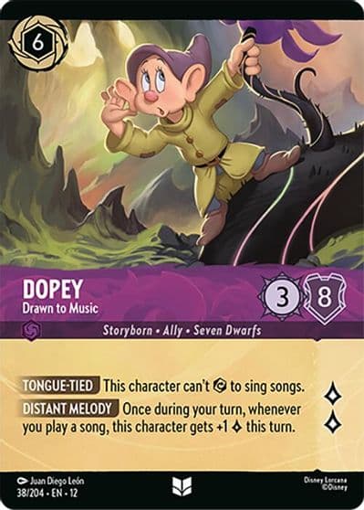Dopey Drawn to Music Foil Wilds Unknown Lorcana card
