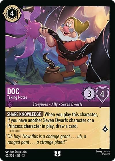 Doc Taking Notes Wilds Unknown Lorcana card