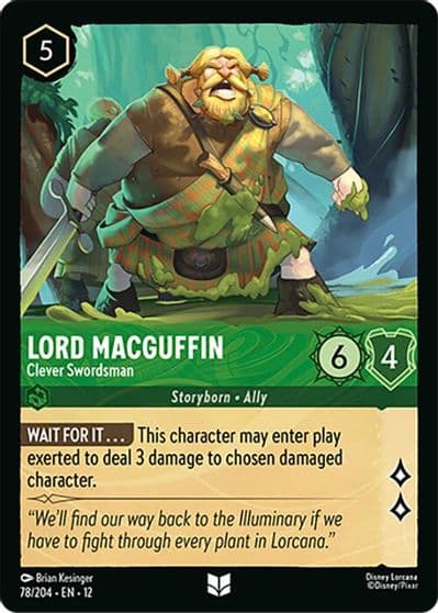 Lord MacGuffin Clever Swordsman Wilds Unknown Lorcana card