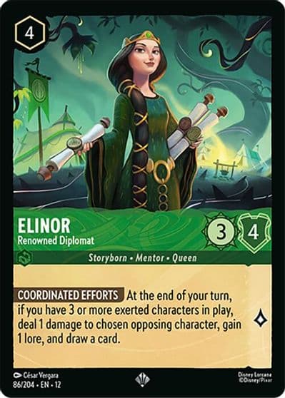 Elinor Renowned Diplomat Wilds Unknown Lorcana card