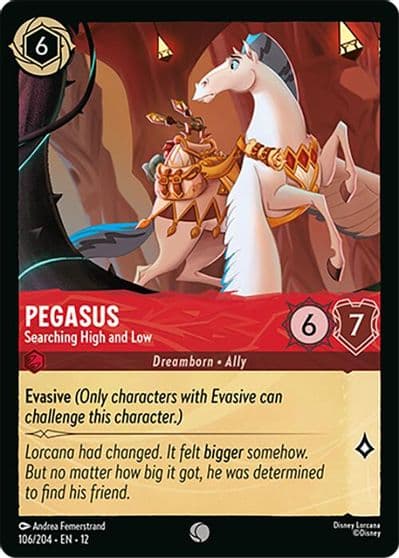 Pegasus Searching High and Low Wilds Unknown Lorcana card