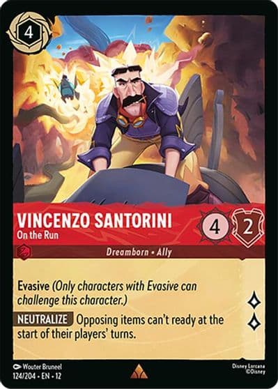 Vincenzo Santorini On the Run Wilds Unknown Lorcana card