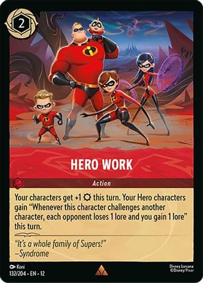 Hero Work Wilds Unknown Lorcana card