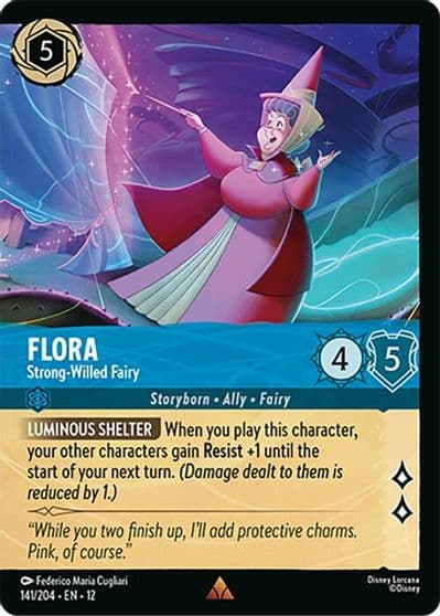 Flora Strong Willed Fairy Foil Wilds Unknown Lorcana card