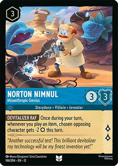 Norton Nimnul Misanthropic Genius Wilds Unknown Lorcana card