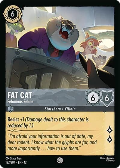 Fat Cat Felonious Feline Wilds Unknown Lorcana card