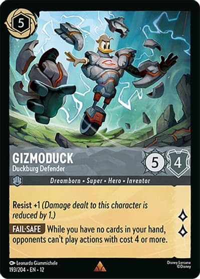 Gizmoduck Duckburg Defender Wilds Unknown Lorcana card