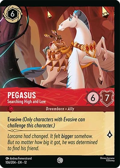 Pegasus Searching High and Low Foil Wilds Unknown Lorcana card