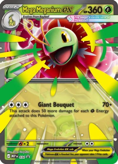 Mega Meganium ex - 034 ME: Mega Evolution Promo Pokemon card