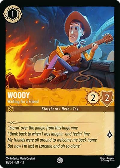 Woody Waiting for a Friend Wilds Unknown Lorcana card