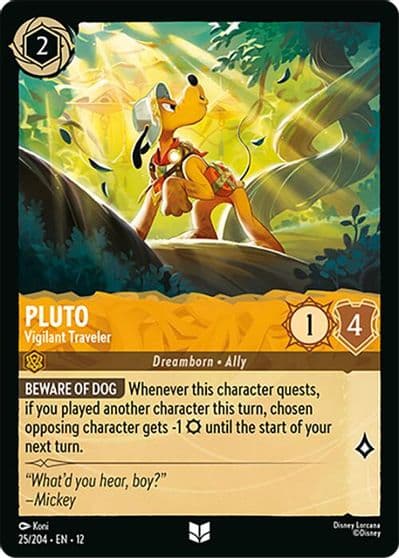 Pluto Vigilant Traveler Wilds Unknown Lorcana card