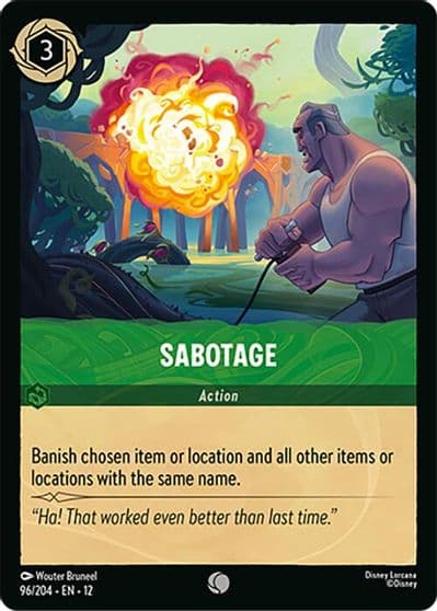 Sabotage Wilds Unknown Lorcana card