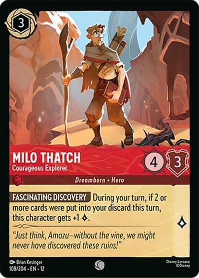 Milo Thatch Courageous Explorer Wilds Unknown Lorcana card