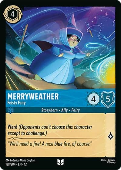 Merryweather Feisty Fairy Wilds Unknown Lorcana card