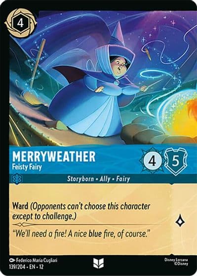 Merryweather Feisty Fairy Foil Wilds Unknown Lorcana card