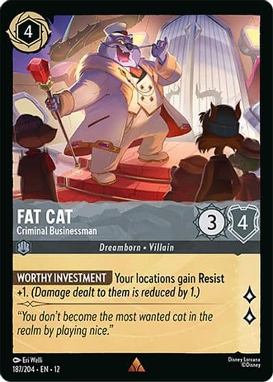 Fat Cat Criminal Businessman Wilds Unknown Lorcana card