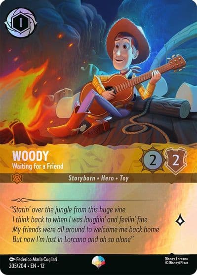 Woody Waiting for a Friend Epic Wilds Unknown Lorcana card