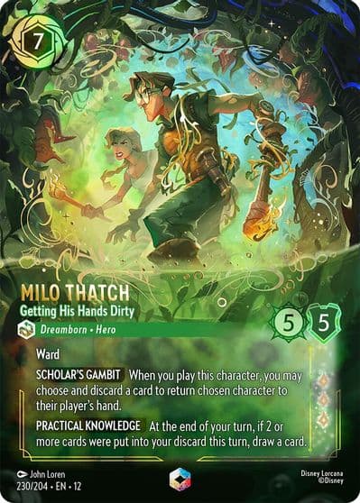 Milo Thatch Getting His Hands Dirty Enchanted Wilds Unknown Lorcana card