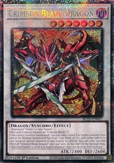 Crimson Blade Dragon Starlight Rare Blazing Dominion Yu-Gi-Oh! card