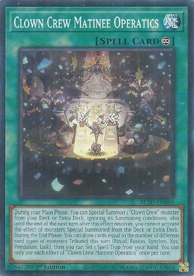Clown Crew Matinee Operatics Blazing Dominion Yu-Gi-Oh! card