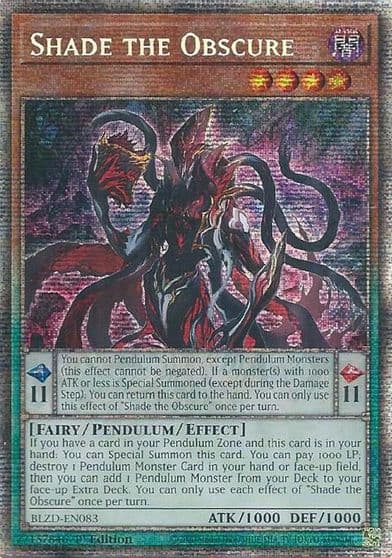 Shade the Obscure Starlight Rare Blazing Dominion Yu-Gi-Oh! card