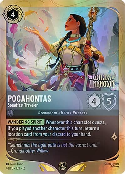 Pocahontas Steadfast Traveler Disney Lorcana Promo Cards Lorcana card