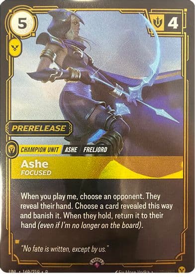 Ashe Focused Riftbound Organized Play Promotional Cards Riftbound card
