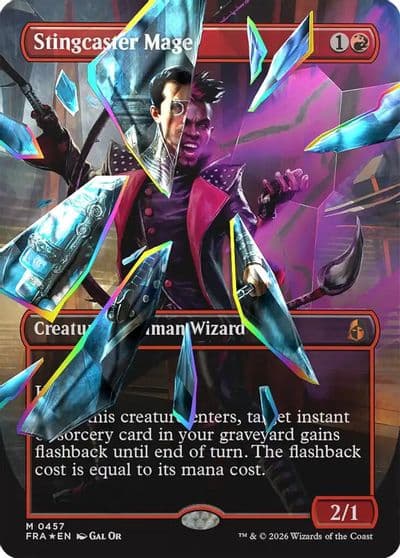 Stingcaster Mage Borderless Facet Foil Reality Fracture Magic card
