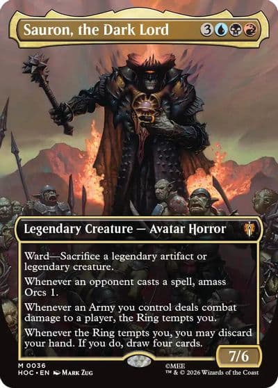 Sauron the Dark Lord Borderless The Hobbit: Eternal-Legal Magic card