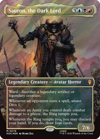 Sauron the Dark Lord Borderless Surge Foil The Hobbit: Eternal-Legal Magic card