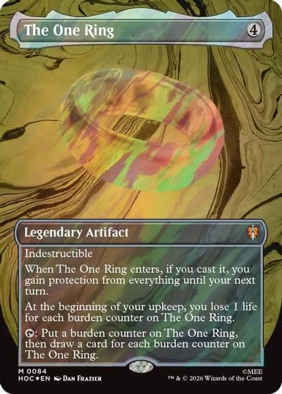The One Ring Borderless Surge Foil The Hobbit: Eternal-Legal Magic card