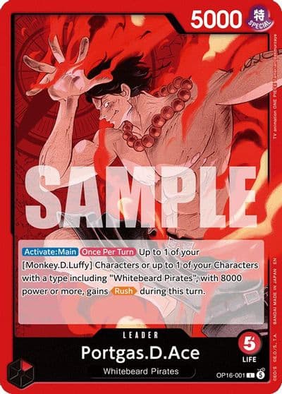 PortgasDAce 001 The Time of Battle One Piece card