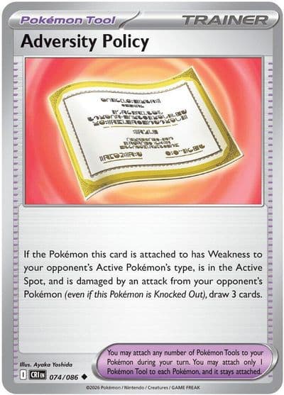 Adversity Policy ME04: Chaos Rising Pokemon card