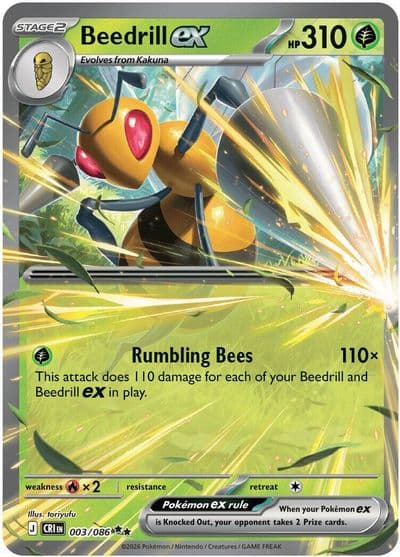Beedrill ex ME04: Chaos Rising Pokemon card