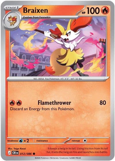 Braixen ME04: Chaos Rising Pokemon card