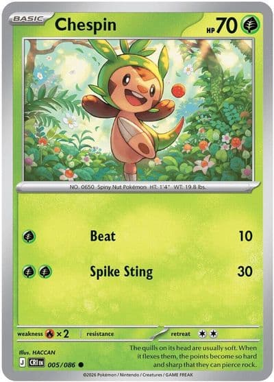 Chespin ME04: Chaos Rising Pokemon card