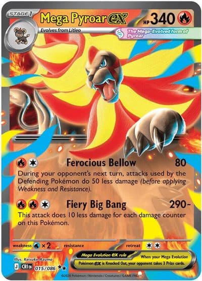 Mega Pyroar ex ME04: Chaos Rising Pokemon card