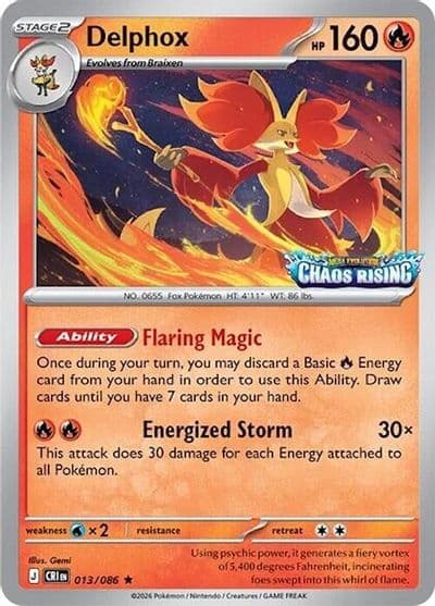 Delphox (Chaos Rising Stamped) Miscellaneous Cards & Products Pokemon card