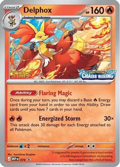 Delphox - 074 [Staff] ME: Mega Evolution Promo Pokemon card