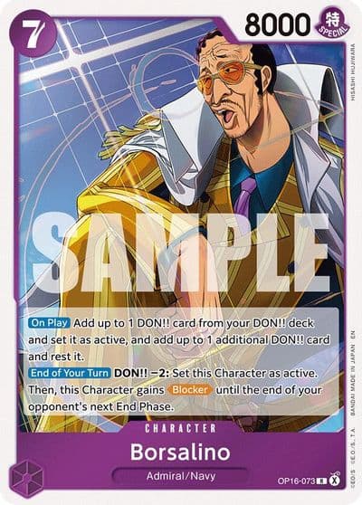 Borsalino The Time of Battle One Piece card